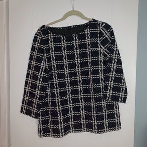 New navy and white business top